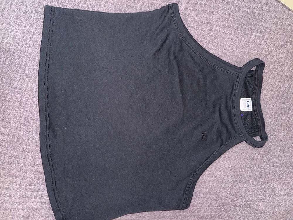 Lee Workwear Women's High Neck Cropped Tank Top Black Size XL